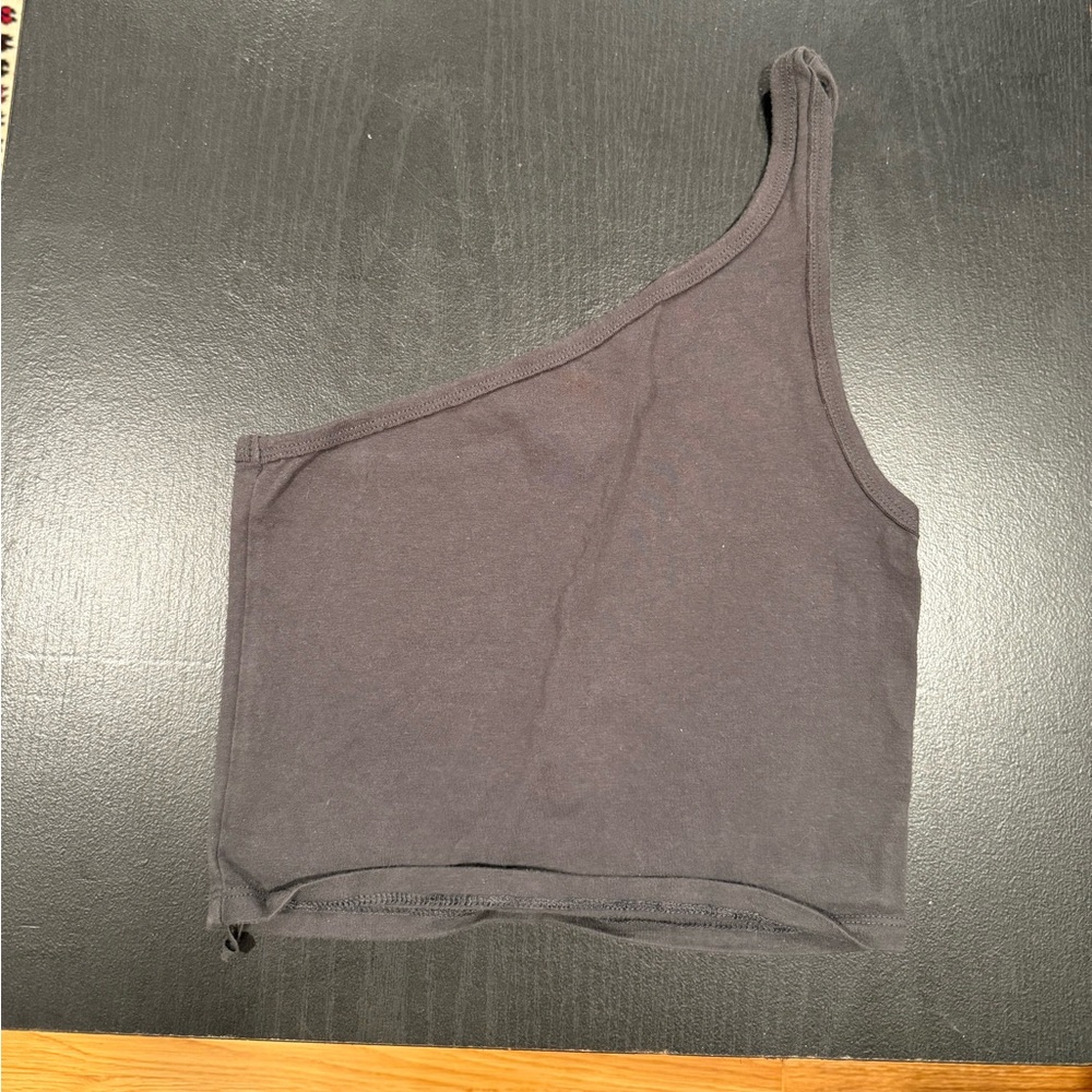 American Eagle One-Shoulder Black Crop Top